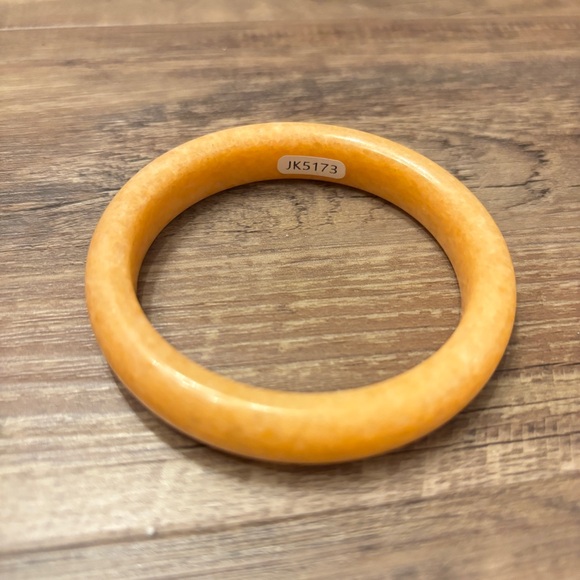 Elegant Orange Jade Bangle Bracelet 60mm - Picture 4 of 5